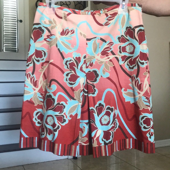 LOFT Dresses & Skirts - Anne Taylor Loft multicolor floral print midi skirt size 6